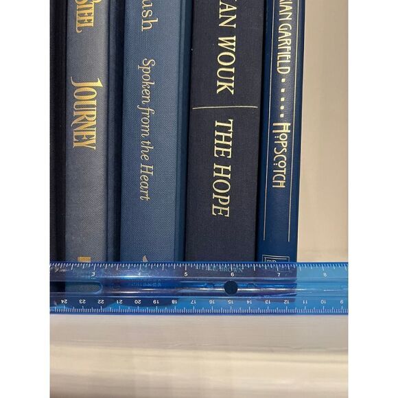 Hardback Books by Color Black and Navy with Gold Lettering Group of 5 as Shown - Picture 4 of 4